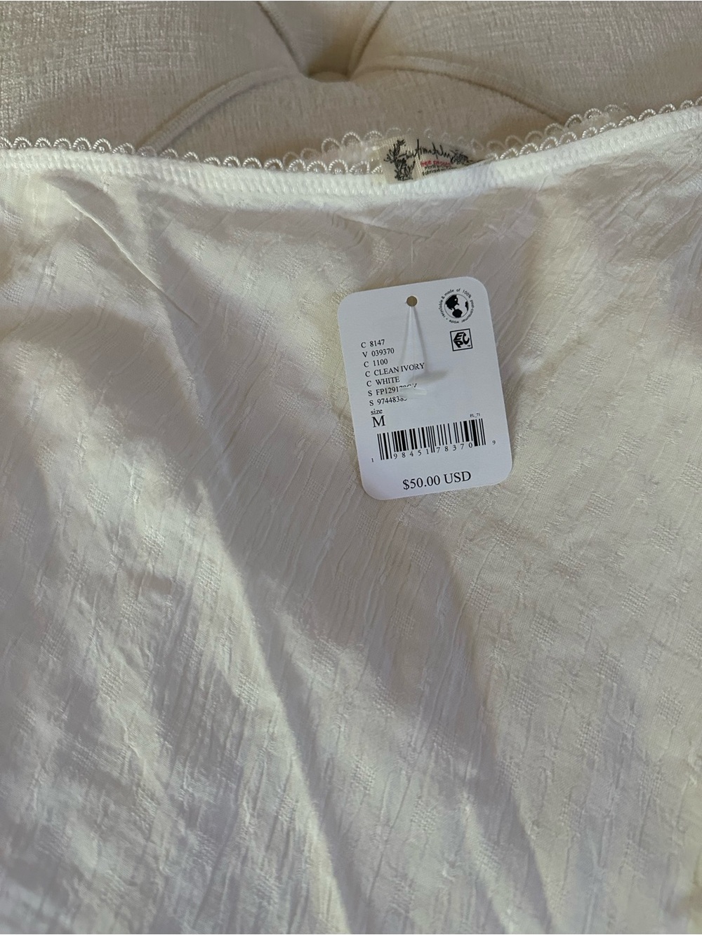 Free People clean Ivory Maxi Slip Skirt - M - NWT - Picture 4 of 5